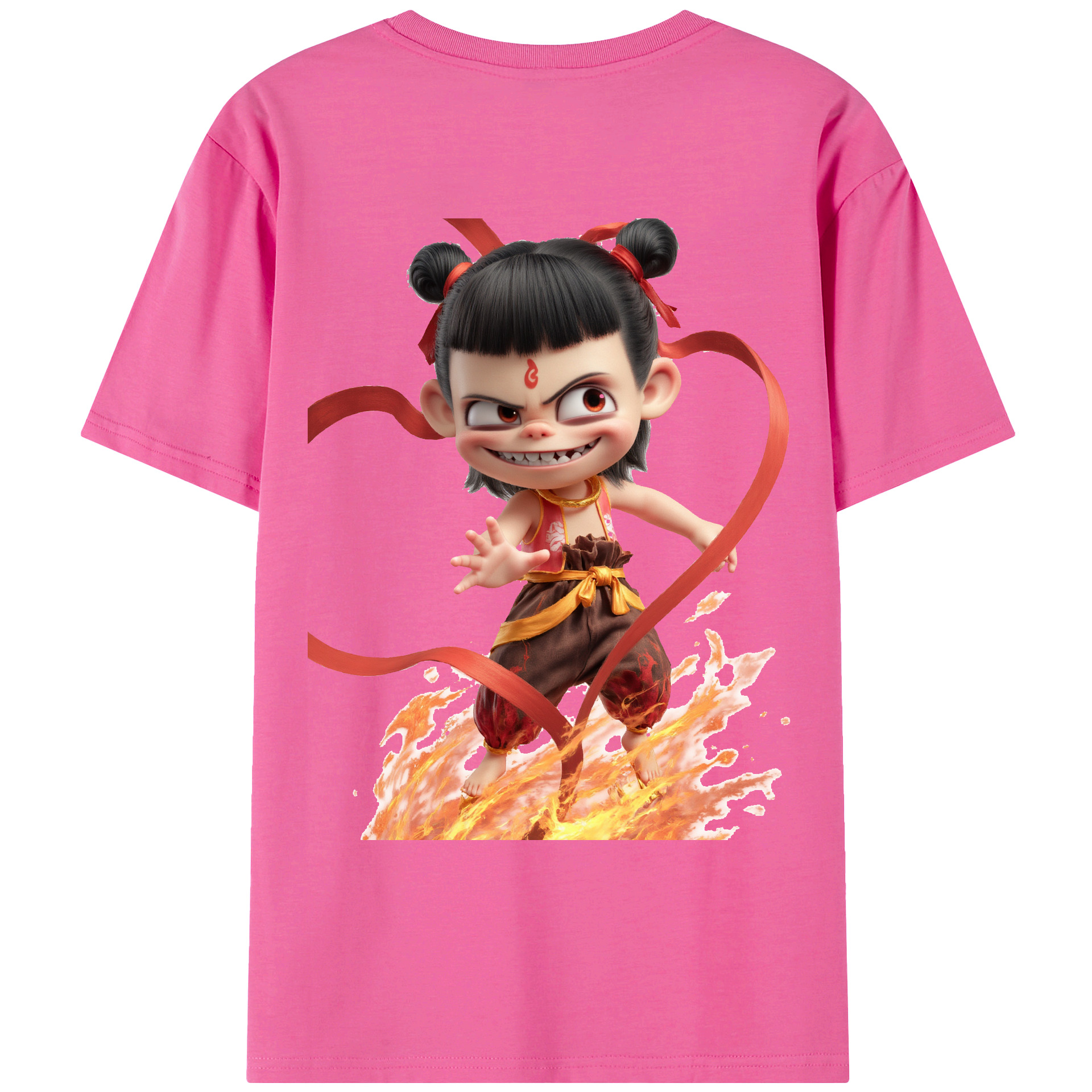 （画像用） Ne Zha 2 ナタ 魔童の大暴れ レディース半袖Tシャツ(バックプリント)